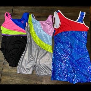 3 Girls Danskin Leotards Size 6x and 7/8